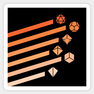 Orange Polyhedral Dice Set Vintage Ray Dungeons Crawler and Dragons Slayer Tabletop Player RPG Addict Sticker